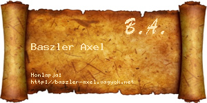 Baszler Axel névjegykártya